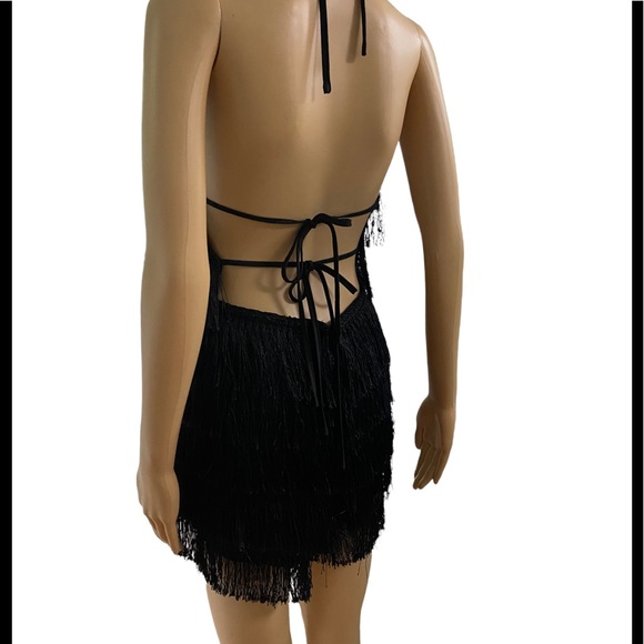 Missguided Fringed Backless bodycon Halter romper size 4 - Picture 7 of 10